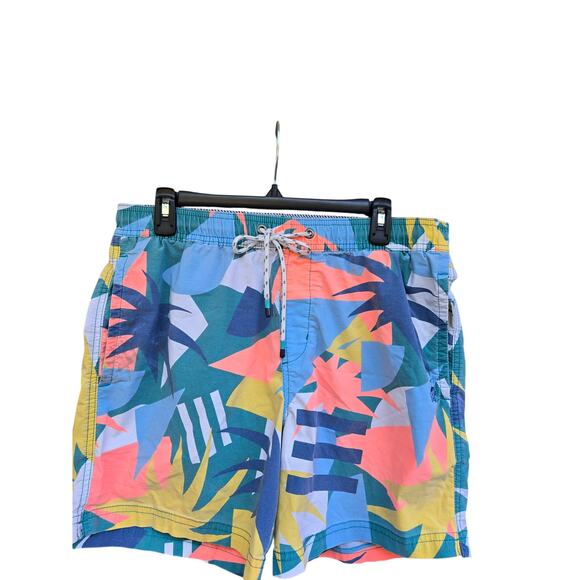 Men's Party Pants Swimsuit  Tropical 80's Print Size Medium - Picture 1 of 8